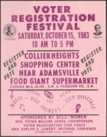 Voter Registration Festival Flyer, 1983