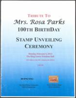 Tribute To Mrs. Rosa Parks 100th Birthday Stamp Unveiling Ceremony Program, February 4, 2013
