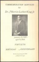 Martin Luther King, Jr. 40th Birthday Anniversary Commemoration Service Program, January 15, 1969