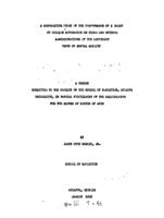 A comparative study of the performance of a group of college sophomores on timed and untimed administrations of two different tests of mental ability, 1952