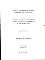 An analysis of the budgetary policies of the Atlanta Public School System 1872-1972, 1974