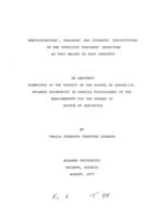 Administrators', teachers' and students' descriptions of the effective teachers' behaviors as they relate to self-concepts, 1977