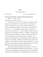 Job evaluation techniques: an aid for managing human resources, 1986