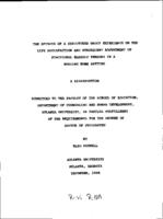 The effects of a structured group experience on the life satisfaction and subsequent adjustment of functional elderly persons in a nursing home setting, 1988