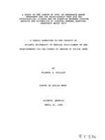 A study on the length of stay in substance abuse treatment and the relationship that age and physiological illness has on duration between cocaine addicts and alcoholics at Clayton General Hospital substance abuse unit