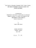 The impact of principal leadership style, school climate, and teacher performance evaluation results upon student achievement, 1989