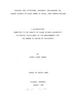 Personal and situational variables influencing the career success of black women in social work administration, 1989