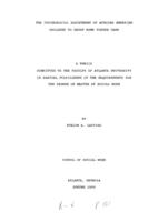 The psychosocial adjustment of African American children to group home foster care, 1990
