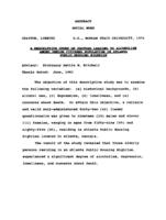 A descriptive study of factors leading to alcoholism among senior citizens population in Atlanta public housing highrise, 1992