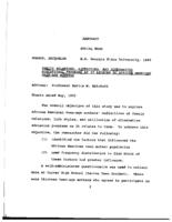 Family relations, lifestyles, and alternative educational program as it relates to African American teen-age mothers, 1992