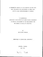 A comparative analysis of the selected factors that have influenced the appointment of female and selected male superintendents in Georgia, 1992