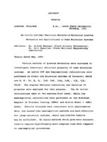 Ab-initio and semi-Empirical methods of molecular quantum mechanics and applications to some molecular systems, 1994
