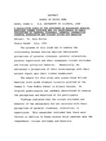 A descriptive study of the attitudes of adolescent African Americans toward violence and its relationship to their perceptions of parental closeness, parental interaction, parental supervision and violent acting-out behavior, 1995