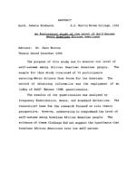 An exploratory study of the level of self-esteem among homeless African Americans, 1996