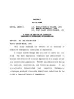 A study of the use of cognitive therapeutic techniques on depression, 1996