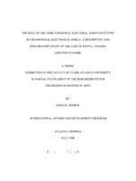 The role of the Africa regional electoral assistance fund in transitional elections in Africa, a descriptive and exploratory study of the case of Kenya, Uganda and Cote d'Ivoire, 1998