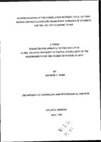An investigation of the correlation between total SAT test scores and baccalaureate grade point averages of students for the 1995-1997 academic years, 1998