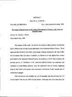 The impact of socialization on the political participation of women in the American political system, 1999
