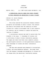 A correlation analysis among high school students on their knowledge and perceptions of school violence, 2000
