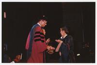Dr. Thomas Cole and Unidentified Graduate at Commencement, 1989