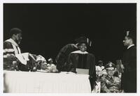 Unidentified Graduate on Stage at Commencement, 1990