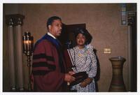 Thomas W. Cole, Jr. and Mrs. Brenda Cole at commencement, 1990
