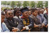 Group of Men on Campus at Commencement, 1992