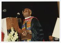 John Henrik Clarke on Stage at Commencement, 1993