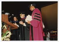 Thomas W. Cole, Jr. with Unidentified Man and Woman at Commencement, 1993