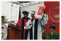 Thomas W. Cole, Jr. and Hank Aaron on Stage at Commencement, 2000