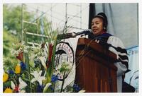 Xernona Clayton on Stage at Commencement, 2000