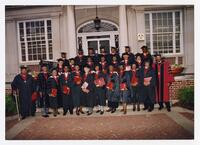 Thomas W. Cole, Jr. and a Group of Unidentified Faculty at Commencement, circa 2002