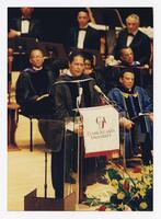 Maynard Jackson and Andrew Young on Stage at Convocation, 1993