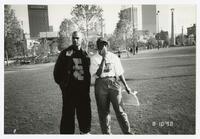 Chico DeBarse and an Unidentified Women at an Interview on Campus at Homecoming Event, 1998
