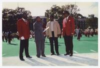 Dr. Thomas W. Cole, Jr. and Three Unidentified Men at Homecoming Event, 2000