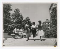 Six Young Women on Campus, circa 1950