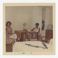 Two Members of the Zeta Phi Beta Sorority in a Dorm Room, April 1967