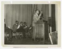 An Unidentified Man at a Speaking Engagement, 1950