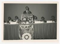 Thomas Cole, Winifred Harris, Marey Marshall, and Maurice Pitts Page at a Banquet, 1988