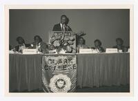 Thomas Cole, Winifred Harris, Marey Marshall, and Maurice Pitts Page at a Banquet, 1988