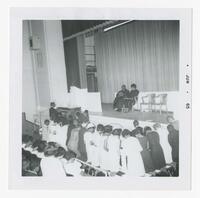 Worship Service for Parents and Seniors, With Dr. James P. Brawley and an Unidentified Woman on Stage, June 1965