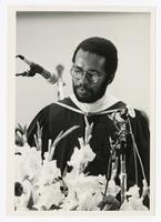 Speaker on Stage at Commencement, circa 1975