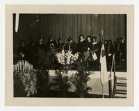 Unidentified Men and Women on Stage at Commencement, 1944