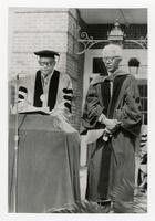 Vivian W. Henderson and an Unidentified Man at Commencement, circa 1970