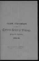 Clark University: Gammon School of Theology 1885-1886