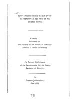 Jesus' attitude toward the law of the Old Testament as set forth in the synoptic gospels, 1951