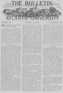 The Bulletin of Atlanta University, November 1905 no. 158, Atlanta, Georgia