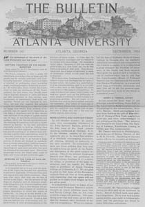 The Bulletin of Atlanta University, December 1903 no. 141, Atlanta, Georgia