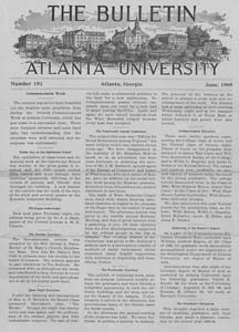 The Bulletin of Atlanta University, June 1909 no. 192, Atlanta, Georgia