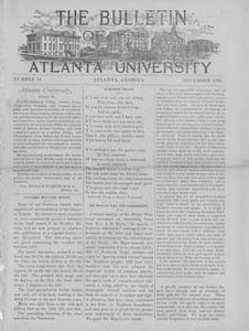 The bulletin of Atlanta University, November 1891 no. 31, Atlanta, Georgia